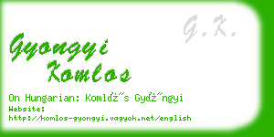 gyongyi komlos business card